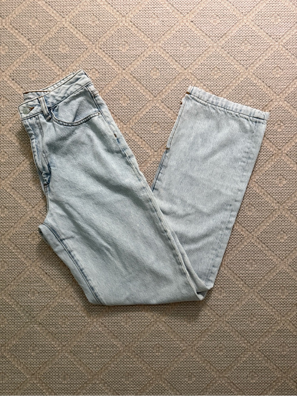 WeWoreWhat Pale Blue Straight-Leg Jeans